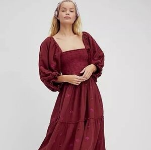 Free People Dahlia embroidered maxi